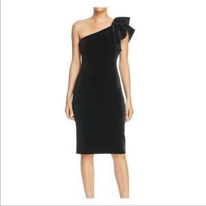 Eliza J one shoulder ruffle velvet dress